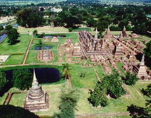 Sukhothai's restored ruins
